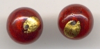 12MM Round Red Exposed Gold